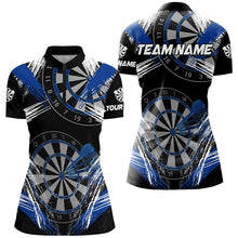 Load image into Gallery viewer, Personalized Darts Tournament Grunge Style Darts Shirts For Women Custom Darts Team Jerseys |Blue TDM3118