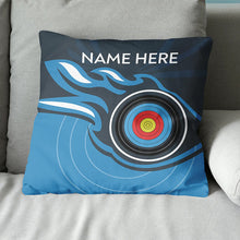Load image into Gallery viewer, Personalized Blue Archery Target Pillow Custom Name Archery Throw Pillow TDM0845