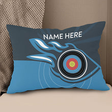 Load image into Gallery viewer, Personalized Blue Archery Target Pillow Custom Name Archery Throw Pillow TDM0845