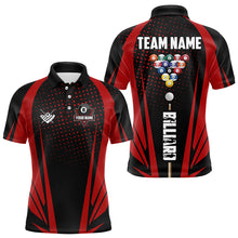 Load image into Gallery viewer, Black And Red Billiard Jerseys For Men Custom 8 Ball Pool Sport Billiard Team Shirts Short Sleeve TDM3361