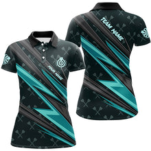 Load image into Gallery viewer, Personalized Turquoise Dart Jerseys Women Dart Polo &amp; Quarter Zip Shirt Custom Team League Dart Shirt TDM3368