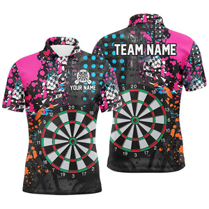 Personalized Darts Board Colorful Grunge Men Darts Polo Shirts Custom Darts Jersey For Team Player TDM1356