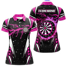 Load image into Gallery viewer, Personalized Thunder Lightning Pink Dart Jerseys Shirts For Women Custom Team League Darts Shirts TDM2148
