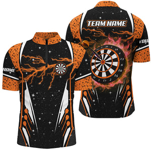 Personalized Thunder Lightning Orange Dart Jerseys Shirts For Men Custom Team League Darts Shirts TDM2149
