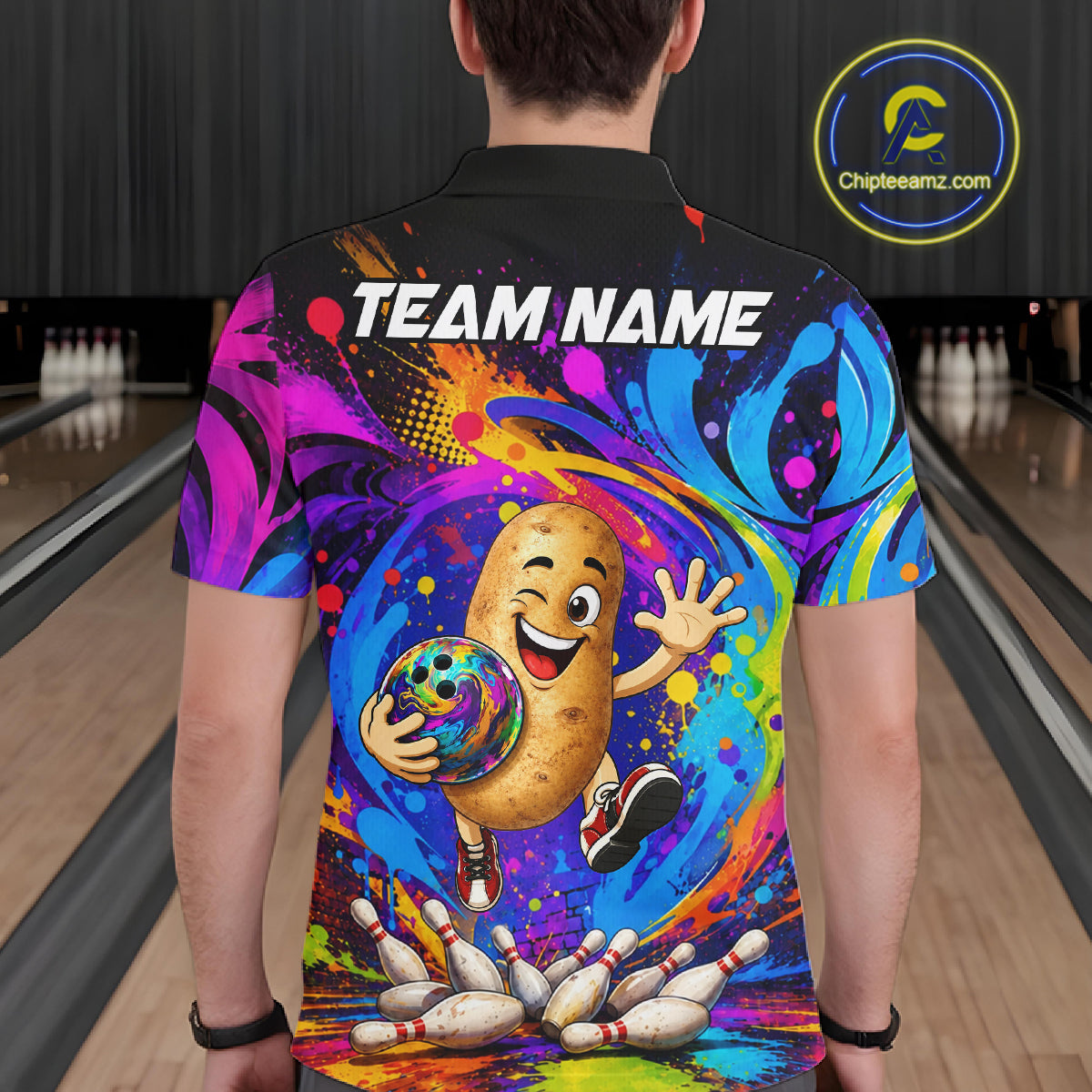 Funny Potato Colorful Bowling Jersey For Men Custom Bowling Team Shirts, Personalized Bowling Gift TDM7417