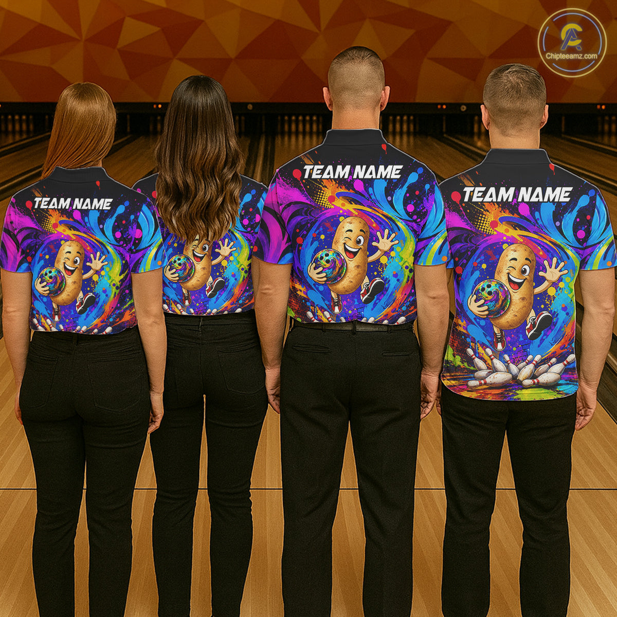 Funny Potato Colorful Bowling Jersey For Men Custom Bowling Team Shirts, Personalized Bowling Gift TDM7417