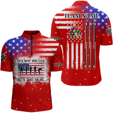 Load image into Gallery viewer, It&#39;s Not The Cue It&#39;s The Skill Custom American Flag Men Billiard Shirt Funny Billiard Jersey |Red TDM3121