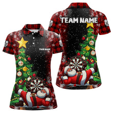 Load image into Gallery viewer, Black And Red Funny Santa Christmas Dart Shirts For Women Custom Christmas Pine Tree Xmas Dart Outfit TDM3130