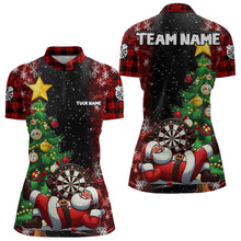 Load image into Gallery viewer, Black And Red Funny Santa Christmas Dart Shirts For Women Custom Christmas Pine Tree Xmas Dart Outfit TDM3130