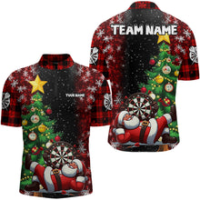 Load image into Gallery viewer, Black And Red Funny Santa Christmas Dart Shirts For Men Custom Christmas Pine Tree Xmas Dart Outfit TDM3130