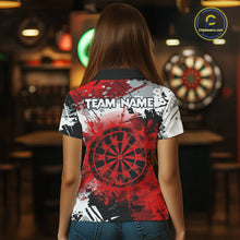 Load image into Gallery viewer, Red Grunge Paint Splash Dart Shirts For Women Custom Darts Jersey Team Polo &amp; Quarter Zip TDM5352
