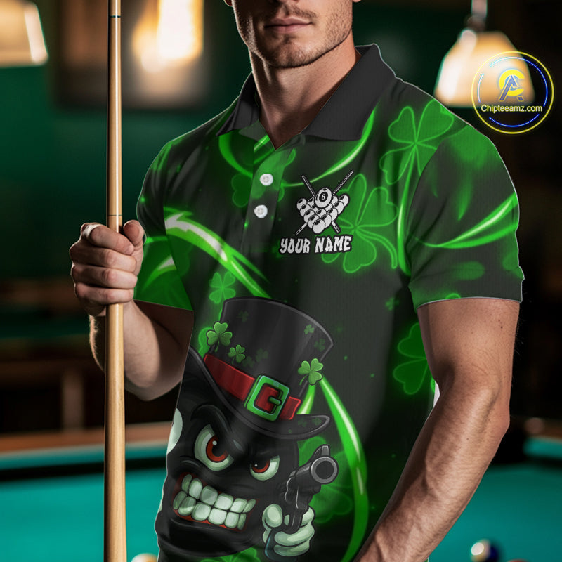 Personalized St Patrick Day 8 Ball Billiard Shirt For Women, Funny Shamrock Luckiest Billiard Jersey TDM5357