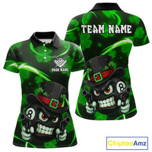 Load image into Gallery viewer, Personalized St Patrick Day 8 Ball Billiard Shirt For Women, Funny Shamrock Luckiest Billiard Jersey TDM5357