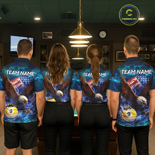 Load image into Gallery viewer, American Flag 8 &amp; 9 Ball Eagle Lightning Billiard Shirt For Women Custom Patriotic Pool Team Jersey TDM5851