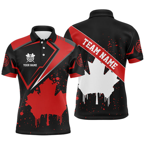 Personalized Canadian Leaf Vintage Style Men Dart Polo Shirts Custom Canada Dart Shirts  TDM1178