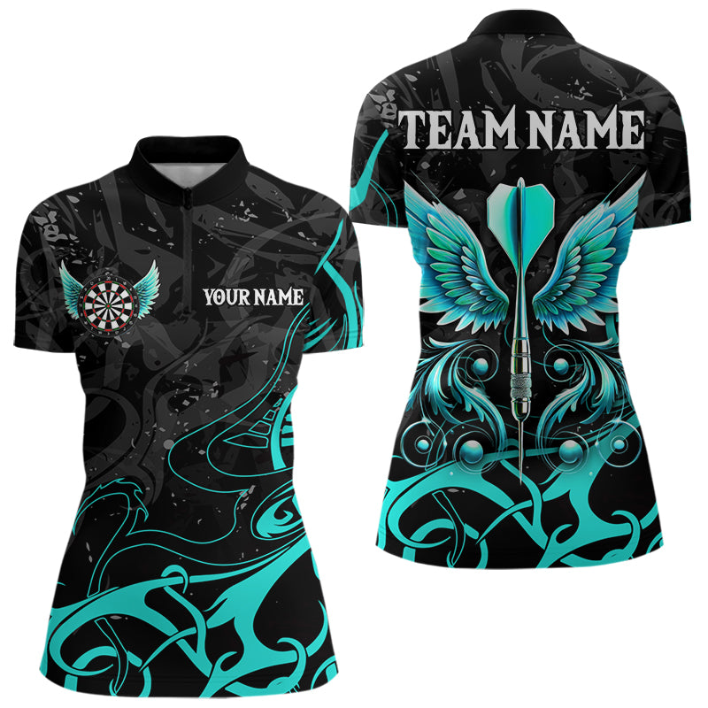 Turquoise Arrow Wings Custom Dart Shirt For Women, Dart Jerseys Pocket Option TDM3668