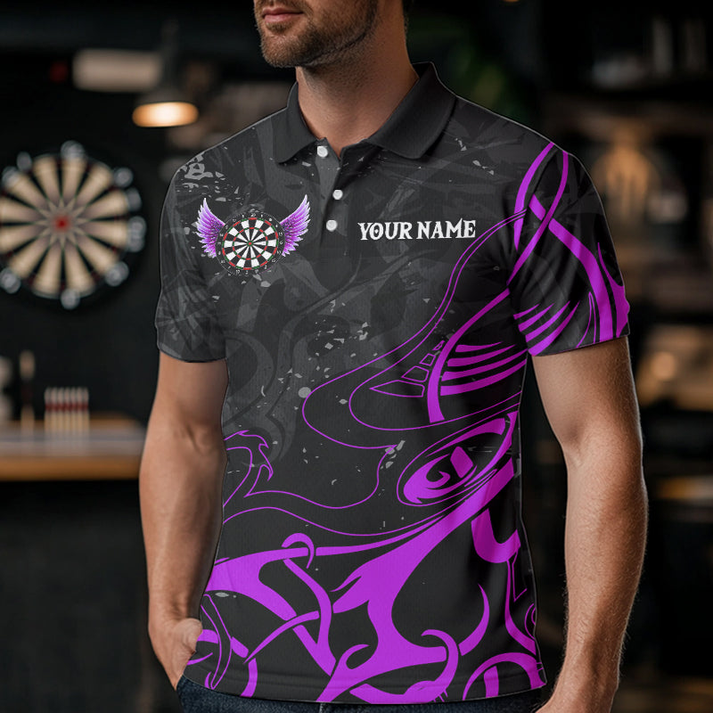 Purple Arrow Wings Custom Darts Shirt For Men, Darts Jerseys Pocket Option TDM3669