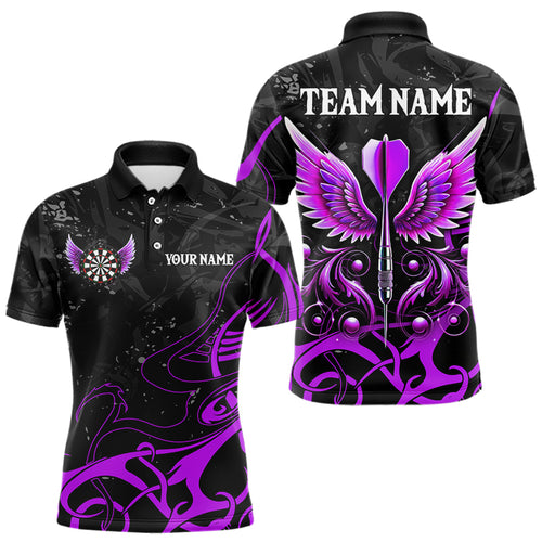 Purple Arrow Wings Custom Darts Shirt For Men, Darts Jerseys Pocket Option TDM3669