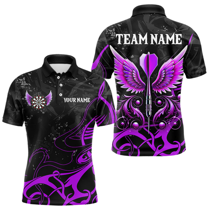 Purple Arrow Wings Custom Darts Shirt For Men, Darts Jerseys Pocket Option TDM3669