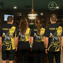Load image into Gallery viewer, Funny Yellow Black 8 Ball Billiard Shirts For Women Custom Pool &amp; Beer That's Why I'm Here Jersey TDM6680