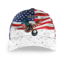 Load image into Gallery viewer, Personalized 8 Ball Eagle American Flag Billiard Hat Custom 3D Printed Billiard Baseball Caps TDM2411