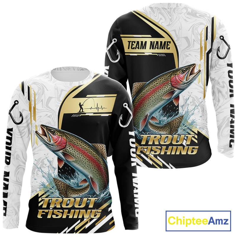 Personalized Rainbow Trout Fishing Shirt Custom Performance Fishing Jersey, Rainbow Trout Team Shirt TDM7419