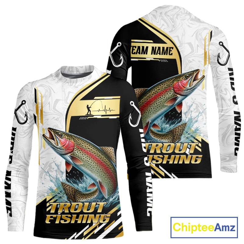 Personalized Rainbow Trout Fishing Shirt Custom Performance Fishing Jersey, Rainbow Trout Team Shirt TDM7419