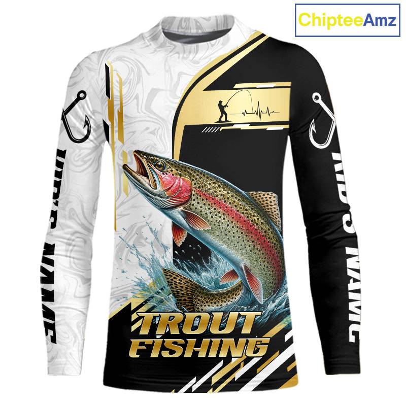 Personalized Rainbow Trout Fishing Shirt Custom Performance Fishing Jersey, Rainbow Trout Team Shirt TDM7419