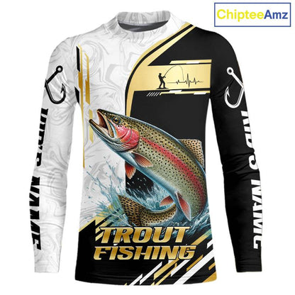 Personalized Rainbow Trout Fishing Shirt Custom Performance Fishing Jersey, Rainbow Trout Team Shirt TDM7419