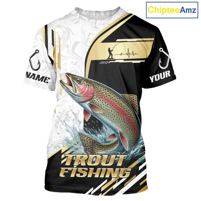 Personalized Rainbow Trout Fishing Shirt Custom Performance Fishing Jersey, Rainbow Trout Team Shirt TDM7419