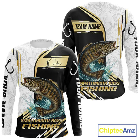 Personalized Smallmouth Bass Fishing Shirt Custom Performance Fishing Jersey, Smallmouth Bass Team Shirt TDM7420