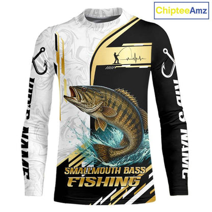 Personalized Smallmouth Bass Fishing Shirt Custom Performance Fishing Jersey, Smallmouth Bass Team Shirt TDM7420