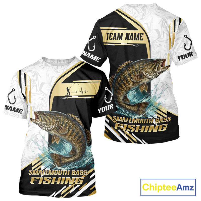 Personalized Smallmouth Bass Fishing Shirt Custom Performance Fishing Jersey, Smallmouth Bass Team Shirt TDM7420