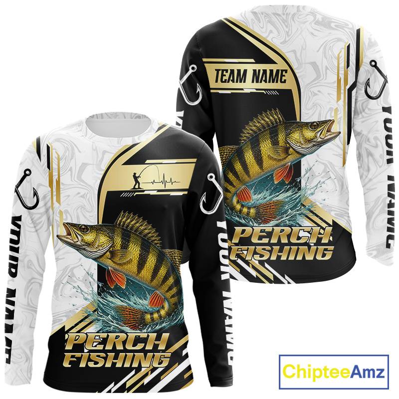 Personalized Yellow Perch Fishing Shirt Custom Performance Fishing Jersey, Yellow Perch Team Shirt TDM7421