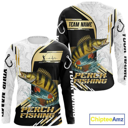 Personalized Yellow Perch Fishing Shirt Custom Performance Fishing Jersey, Yellow Perch Team Shirt TDM7421