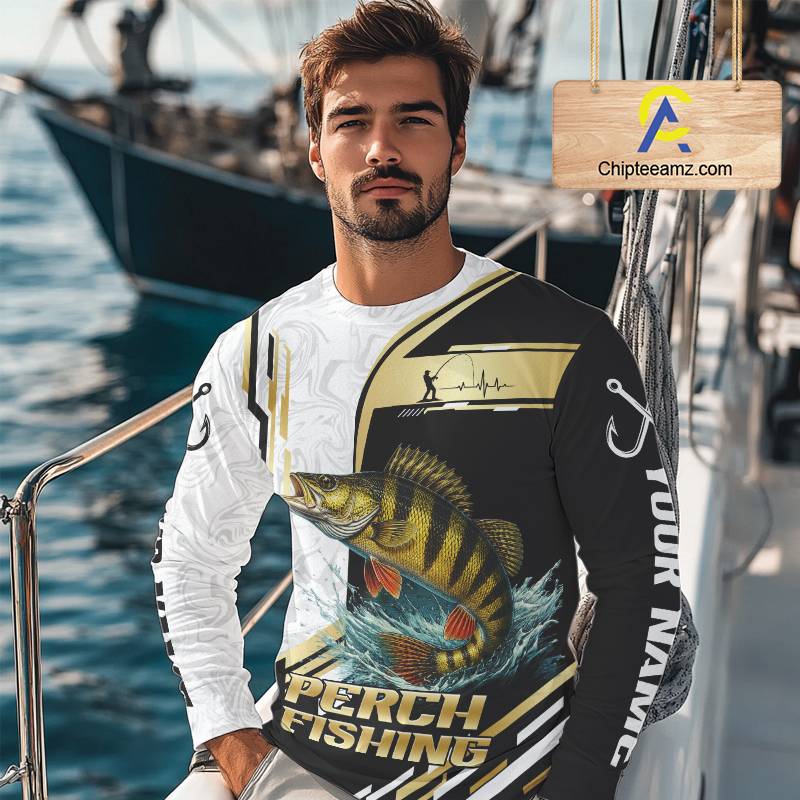 Personalized Yellow Perch Fishing Shirt Custom Performance Fishing Jersey, Yellow Perch Team Shirt TDM7421