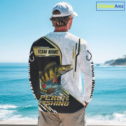 Personalized Yellow Perch Fishing Shirt Custom Performance Fishing Jersey, Yellow Perch Team Shirt TDM7421
