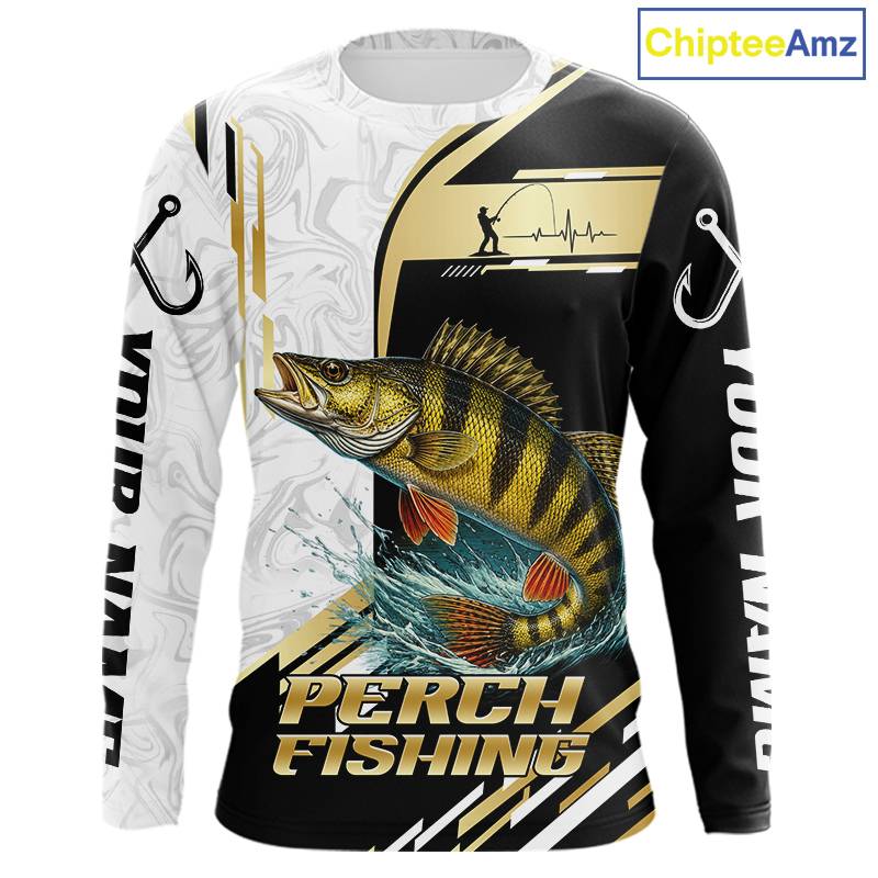 Personalized Yellow Perch Fishing Shirt Custom Performance Fishing Jersey, Yellow Perch Team Shirt TDM7421