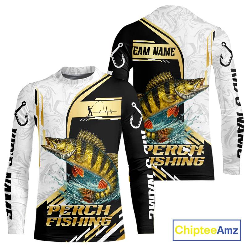 Personalized Yellow Perch Fishing Shirt Custom Performance Fishing Jersey, Yellow Perch Team Shirt TDM7421