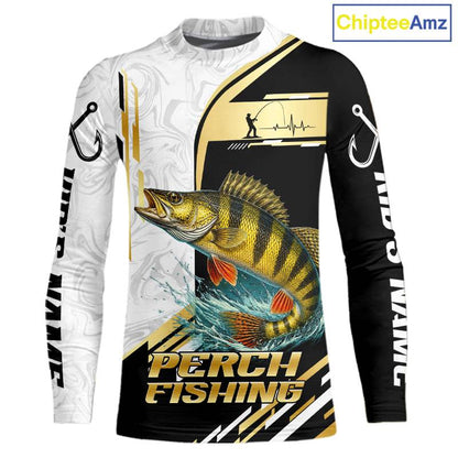Personalized Yellow Perch Fishing Shirt Custom Performance Fishing Jersey, Yellow Perch Team Shirt TDM7421