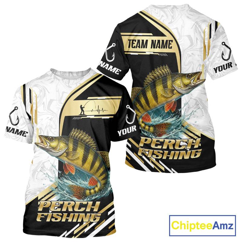 Personalized Yellow Perch Fishing Shirt Custom Performance Fishing Jersey, Yellow Perch Team Shirt TDM7421