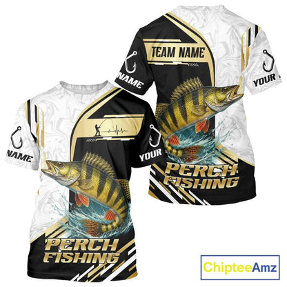 Personalized Yellow Perch Fishing Shirt Custom Performance Fishing Jersey, Yellow Perch Team Shirt TDM7421