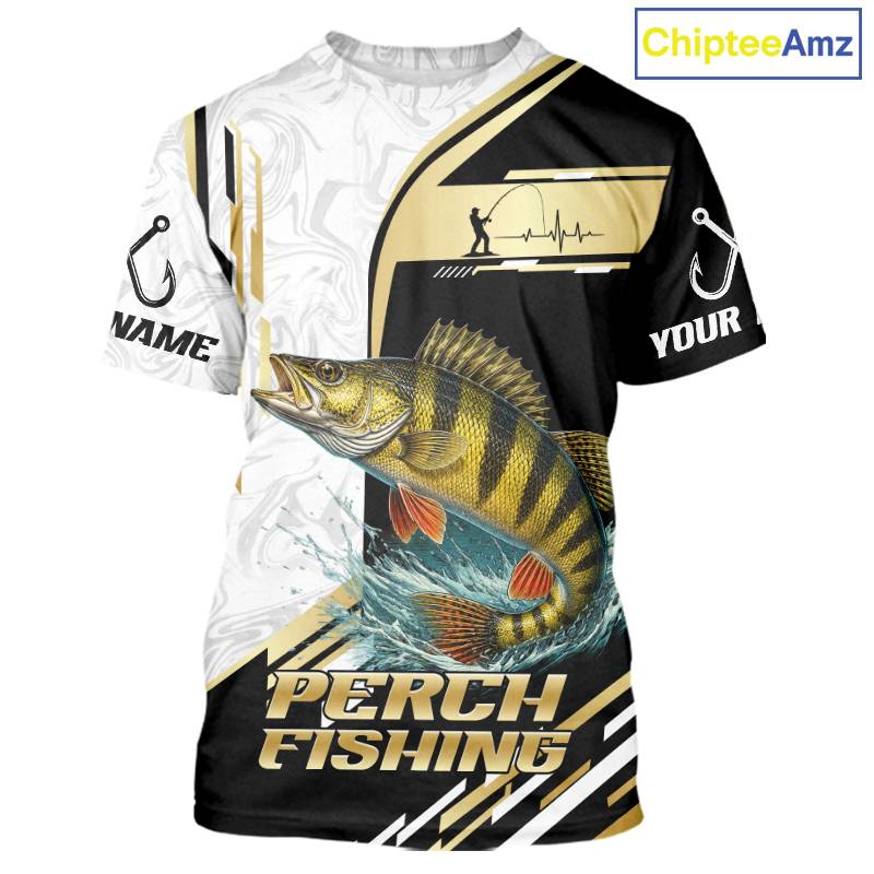 Personalized Yellow Perch Fishing Shirt Custom Performance Fishing Jersey, Yellow Perch Team Shirt TDM7421
