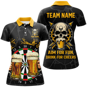 Funny Darts And Beer Aim For Fun Drink For Cheer Custom Women Darts Shirts, Drinking Darts Jerseys TDM2657