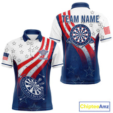 Load image into Gallery viewer, Personalized American Flag Mens Dart Shirts Custom Patriotic Red, White And Blue Darts Team Jersey TDM5150