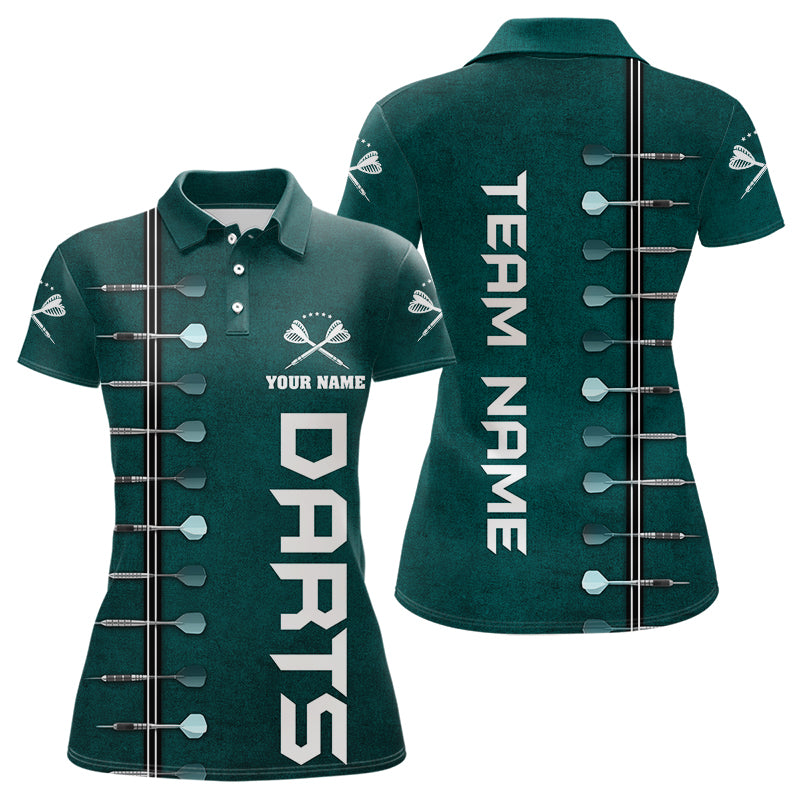 Personalized Dark Green Dart Polo & Quarter Zip Shirts For Women Custom Dart Jerseys Dart Team Shirt TDM3131