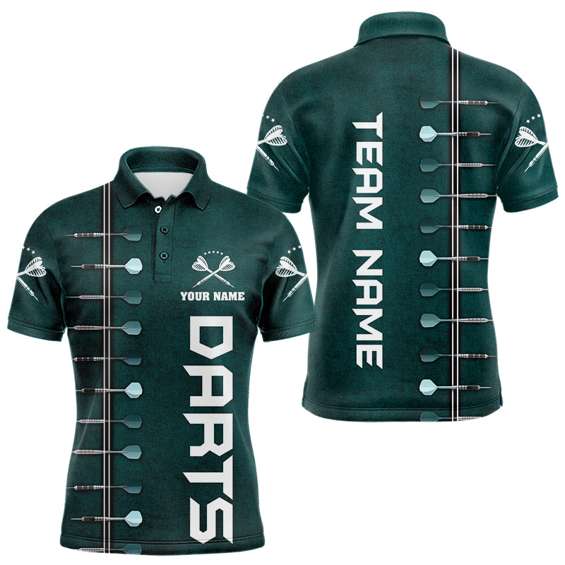 Personalized Dark Green Dart Polo & Quarter Zip Shirts For Men Custom Dart Jerseys Dart Team Shirt TDM3131