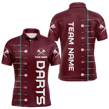 Load image into Gallery viewer, Personalized Wine Red Dart Polo &amp; Quarter Zip Shirts For Men Custom Dart Jerseys Dart Team Shirt TDM3132