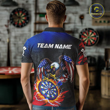 Load image into Gallery viewer, Patriotic American Flag Eagle Flame Darts Shirt For Men Custom Darts Jersey Team Polo &amp; 1/4 Zip TDM6012