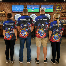 Load image into Gallery viewer, Patriotic American Flag Eagle Flame Darts Shirt For Men Custom Darts Jersey Team Polo &amp; 1/4 Zip TDM6012